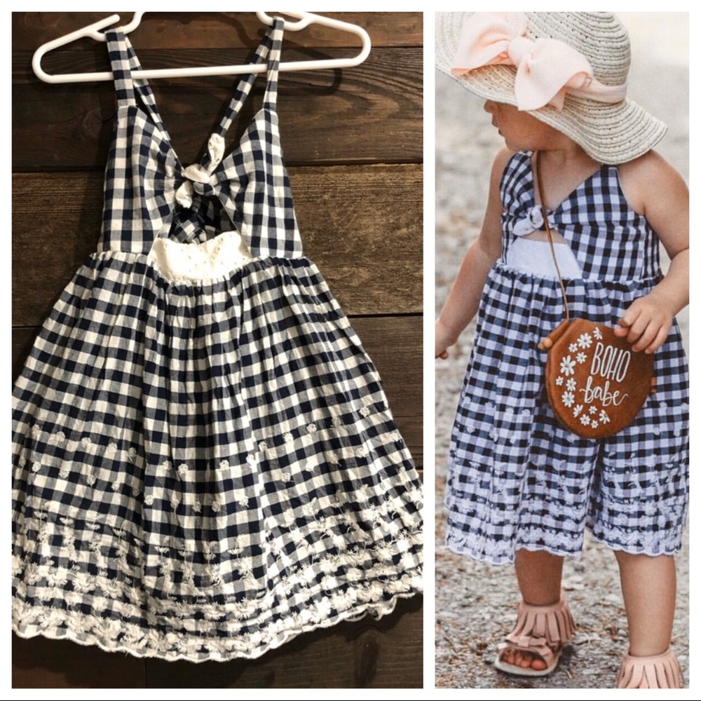 Creek baby plaid picnic dress